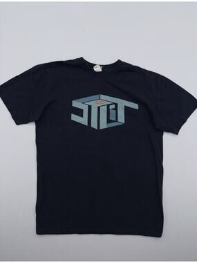 Vintage Split Skateboard Brand T-Shirt Mens Sz Medium Blue Y2k